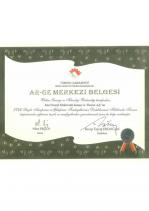 AR-GE Merkezi Belgesi